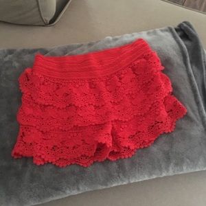 Red Lace Shorts